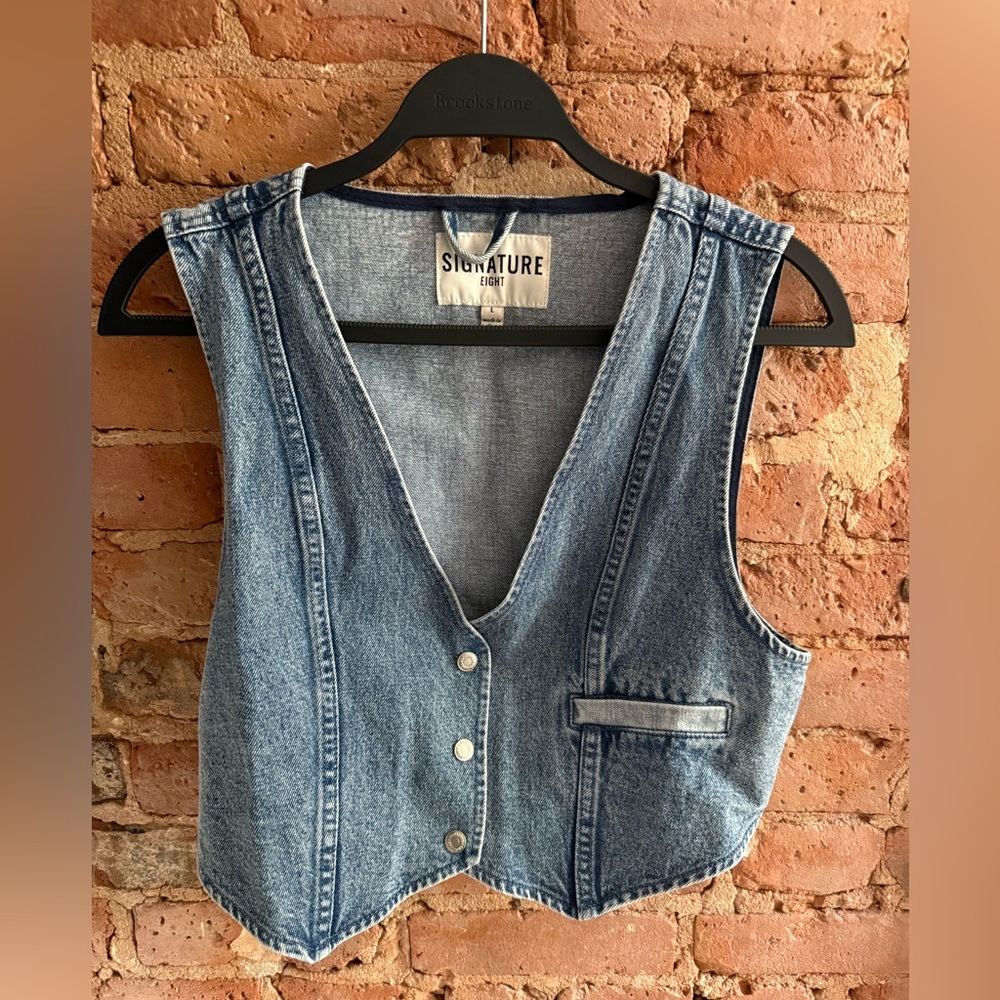 Signature Denim Vest with Silver Buttons